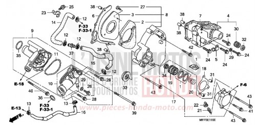 HINTERE ABDECKUNG, LINKS/WASSERPUMPE CB1300SA8 de 2008
